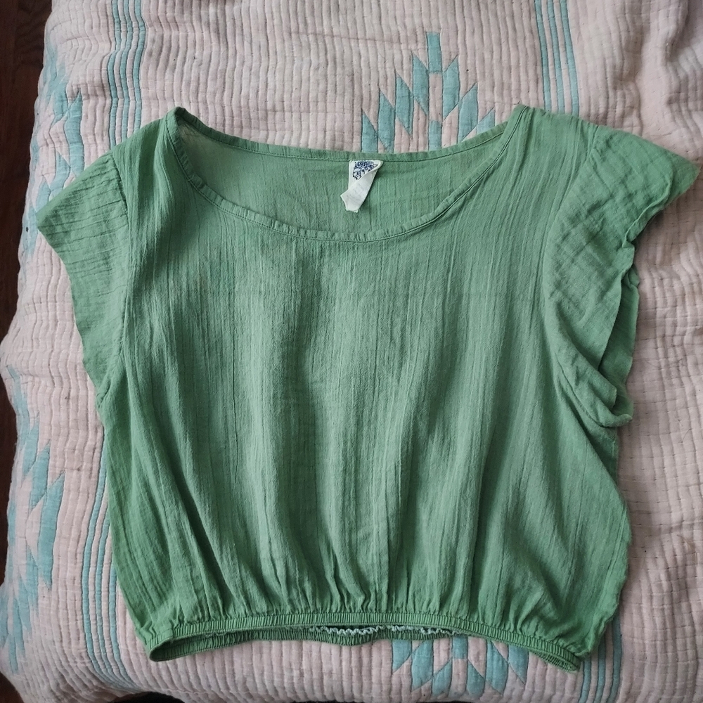 Cotton Flower Clothing Sage Frida top